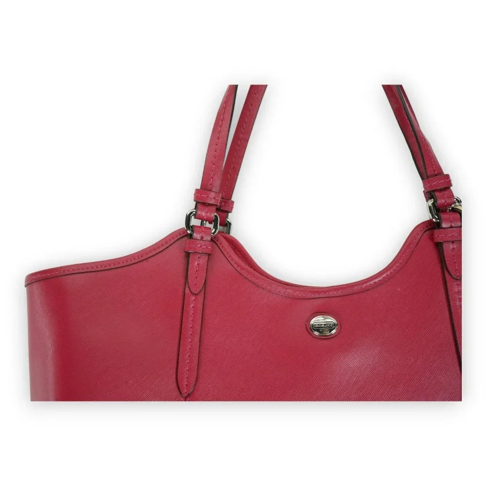 COACH PEYTON SHOULDER SATCHEL TRAVEL TOTE BAG PINK CROSSGRAIN LEATHER‎ F26103 - Picture 5 of 11